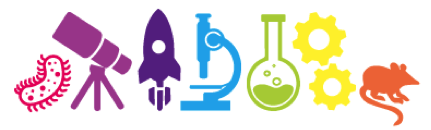 Science equipment icons banner